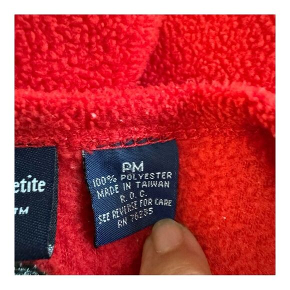 Red Fleece Christmas Cardigan Teddy Bear Tree Holiday Embroidered Sweater - Picture 9 of 11